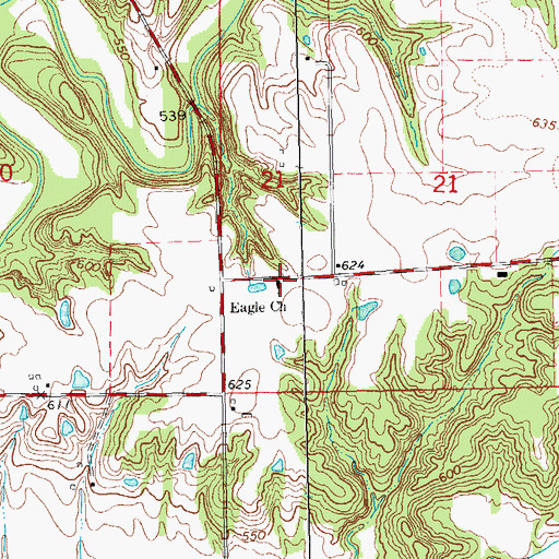 Topographic Map of Eagle School (historical), IL