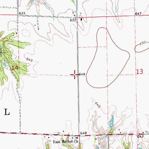Topographic Map of East Bethel School (historical), IL