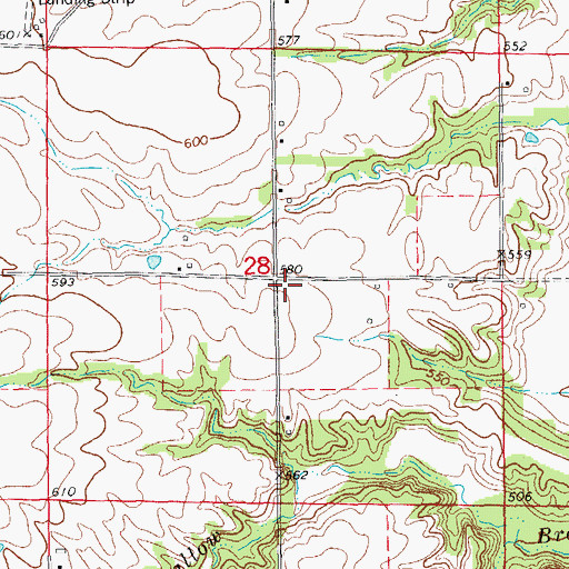 Topographic Map of East School (historical), IL