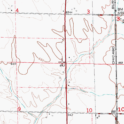 Topographic Map of Fairview School (historical), IL