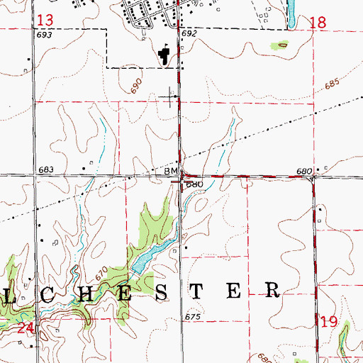 Topographic Map of Hume School (historical), IL