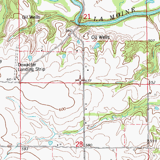 Topographic Map of Lamoine Chapel (historical), IL