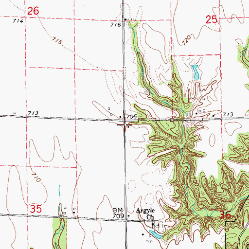 Topographic Map of Martin School (historical), IL