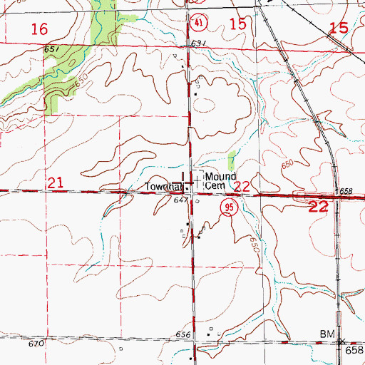 Topographic Map of Mound Townhall, IL