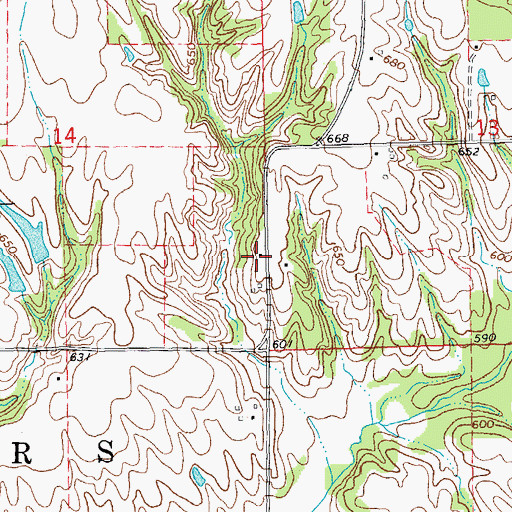 Topographic Map of Oakwood School (historical), IL