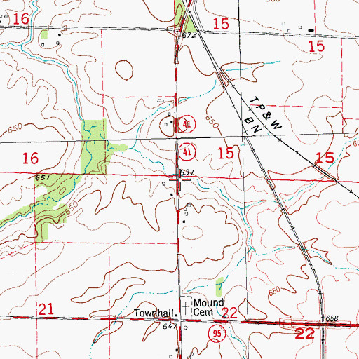 Topographic Map of School Number 16 (historical), IL