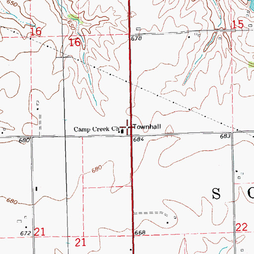 Topographic Map of Scotland Townhall, IL