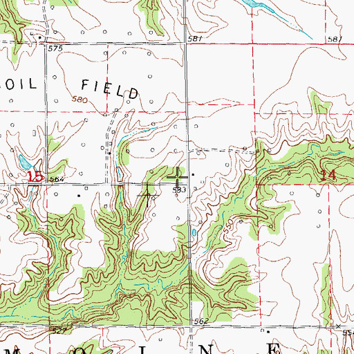 Topographic Map of Stookey School (historical), IL