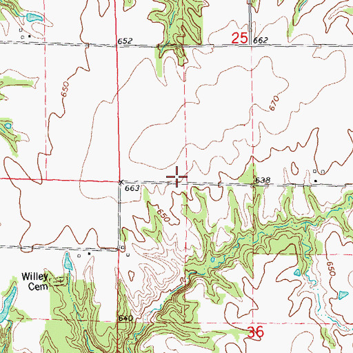 Topographic Map of Victor School (historical), IL
