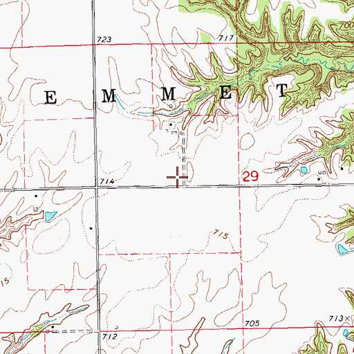 Topographic Map of Yard School (historical), IL