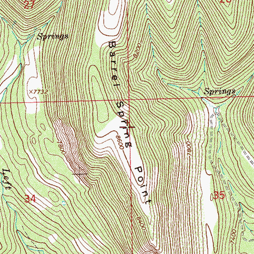 Topographic Map of Barrel Spring Point, CO