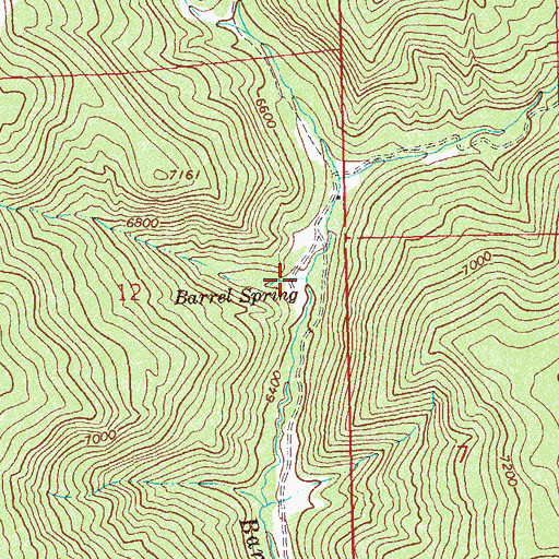 Topographic Map of Barrel Spring, CO