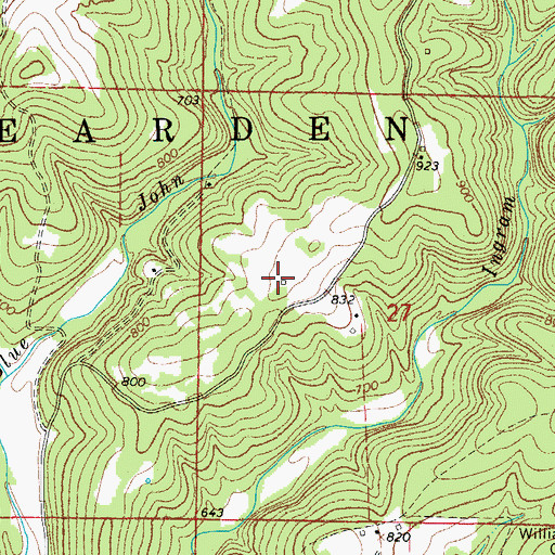 Topographic Map of Ott Cemetery, AR