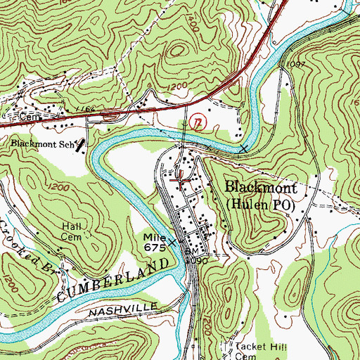 Topographic Map of Hulen Post Office, KY