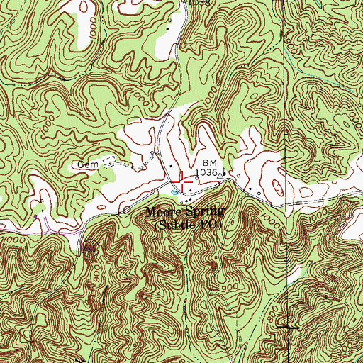 Topographic Map of Subtle Post Office, KY