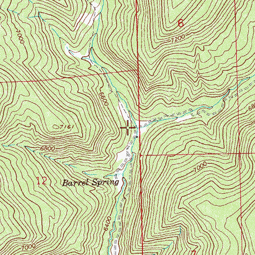 Topographic Map of Left Fork Barrel Spring Creek, CO