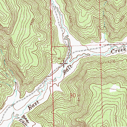 Topographic Map of Barrel Spring Creek, CO