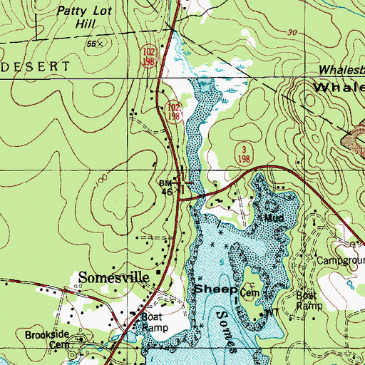 Topographic Map of Mount Desert Post Office, ME
