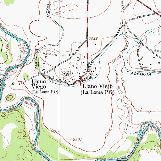Topographic Map of La Loma Post Office, NM