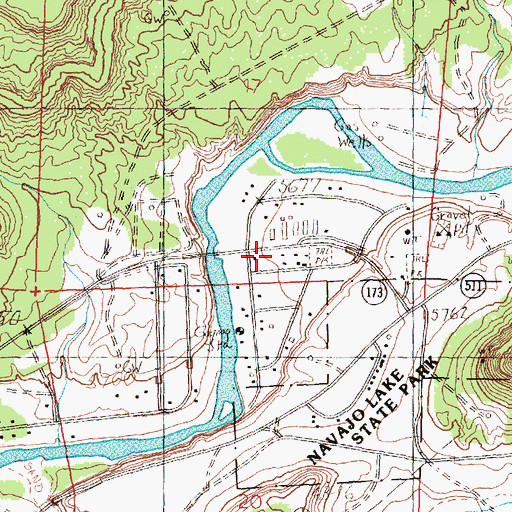 Topographic Map of Navajo Dam Post Office, NM