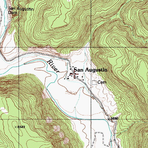 Topographic Map of Lourdes Post Office, NM