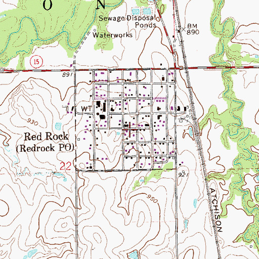 Topographic Map of Redrock Post Office, OK