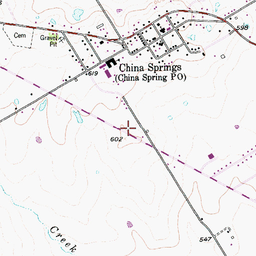 Topographic Map of China Spring Post Office, TX