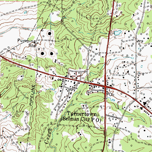 Topographic Map of Selman City Post Office, TX