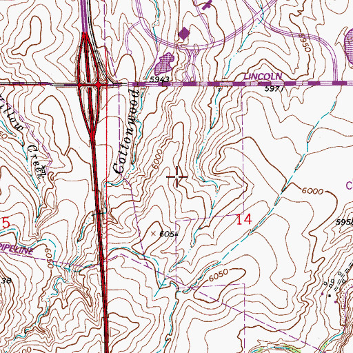 Topographic Map of Lone Tree, CO