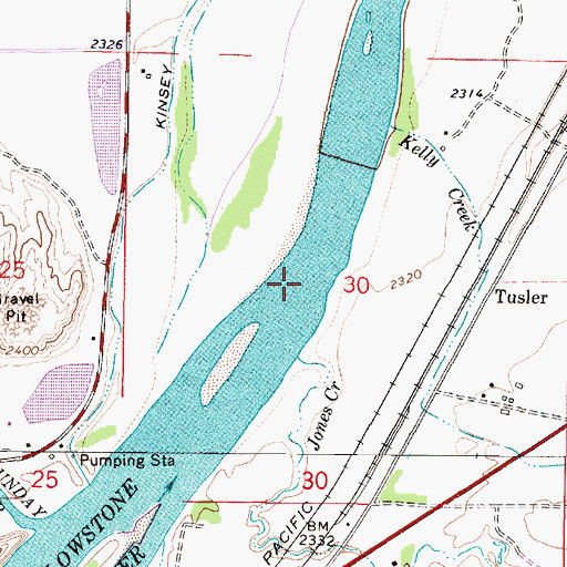 Topographic Map of Buffalo Rapids, MT