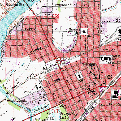 Topographic Map of Peavey Grain Company Elevator, MT