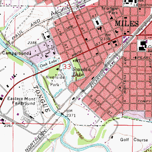 Topographic Map of Denton Field, MT