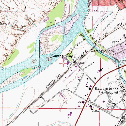 Topographic Map of Pumping Plant Park, MT