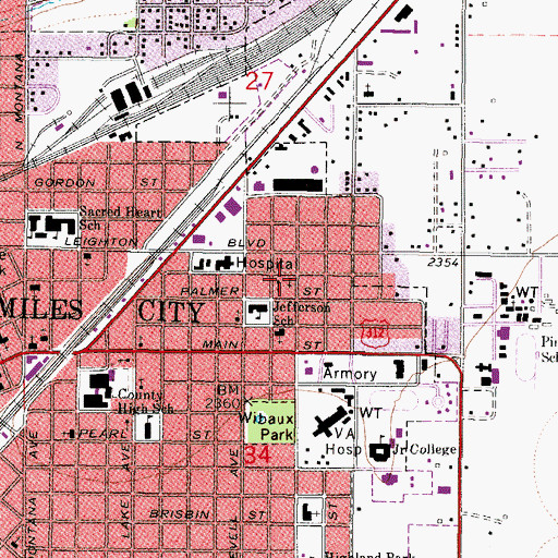 Topographic Map of Church of Christ, MT