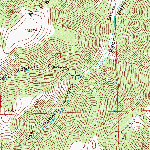 Topographic Map of Right Roberts Canyon, CO