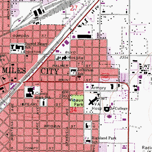 Topographic Map of Fellowship Baptist Church, MT