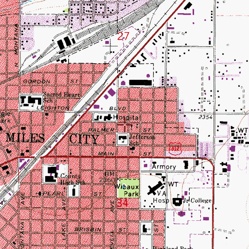 Topographic Map of Seventh Day Adventist Church, MT