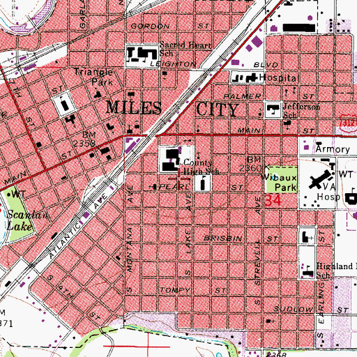 Topographic Map of Bethel Baptist Church (historical), MT