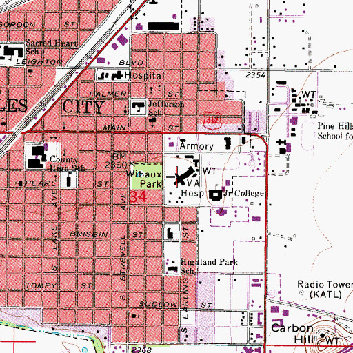 Topographic Map of Veterans Administration Medical Center Chapel, MT