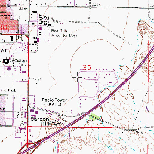Topographic Map of Grace Bible Church, MT
