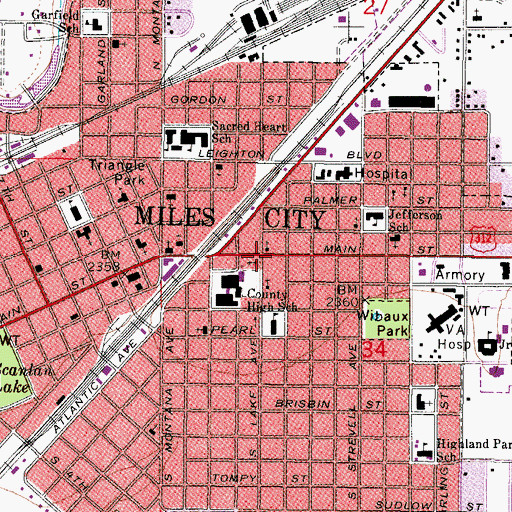 Topographic Map of First Christian Church, MT