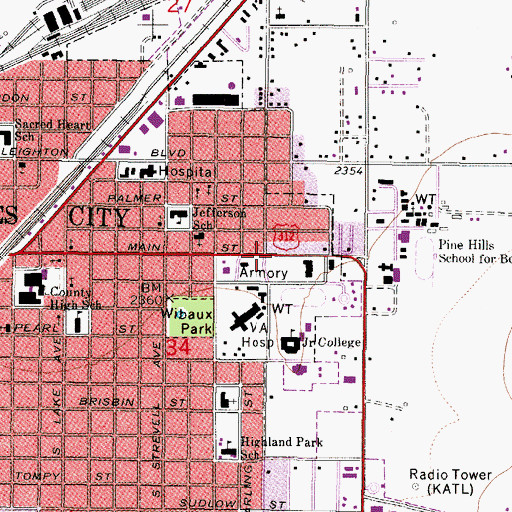 Topographic Map of Eastern Montana Cancer Center, MT