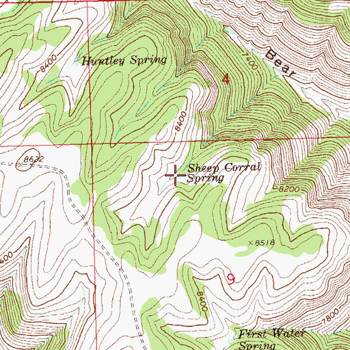 Topographic Map of Sheep Corral Spring, CO
