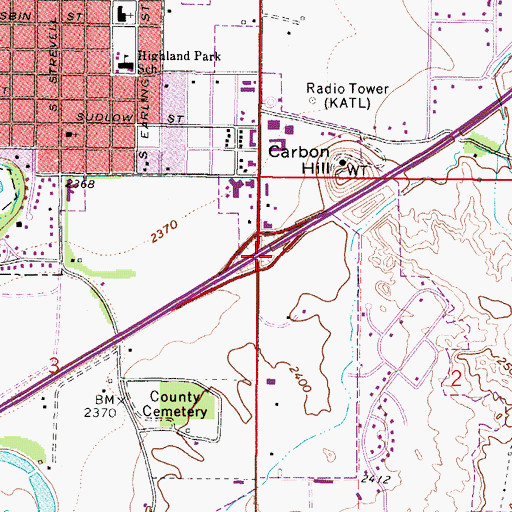 Topographic Map of Interchange 138, MT