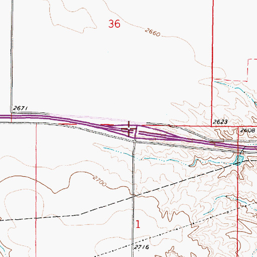 Topographic Map of Interchange 126, MT