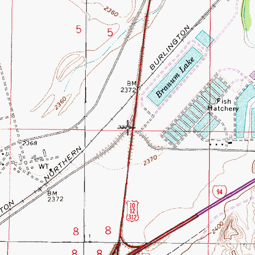 Topographic Map of Tongue River Historical Marker, MT