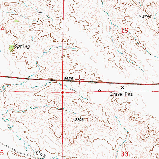 Topographic Map of Powder River Historical Marker, MT