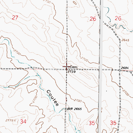 Topographic Map of Our Lady of Carmel Church (historical), MT