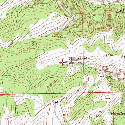 Topographic Map of Henderson Spring, CO