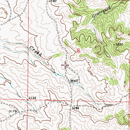 Topographic Map of Douglas School (historical), MT
